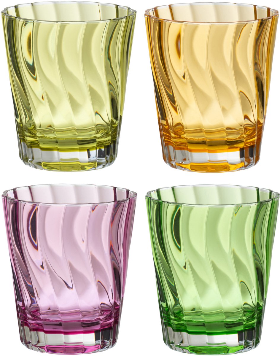 J-Line glas - kunststof - mix - doos van 4