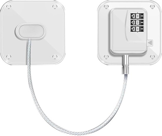 2 Serrures De Sécurité Pour Réfrigérateur - Adhésif Fort, Bouton En T - Bloque-porte Enfant - Facile à Installer, Blanc - 7