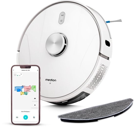 MEDION Robotstofzuiger X41 SW 8000Pa Wit 2-in-1 - MEDION - €127,95