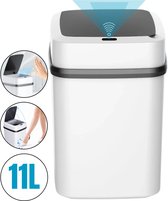Prullenbak Boncy® Premium avec capteur - Poubelle à pédale avec couvercle - Poubelle 13 litres Salle de bain, WC, chambre ou comptoir - Mini Seaux à pédales Poubelle avec 4 options d'ouverture - Poubelles Poubelle de Toilettes