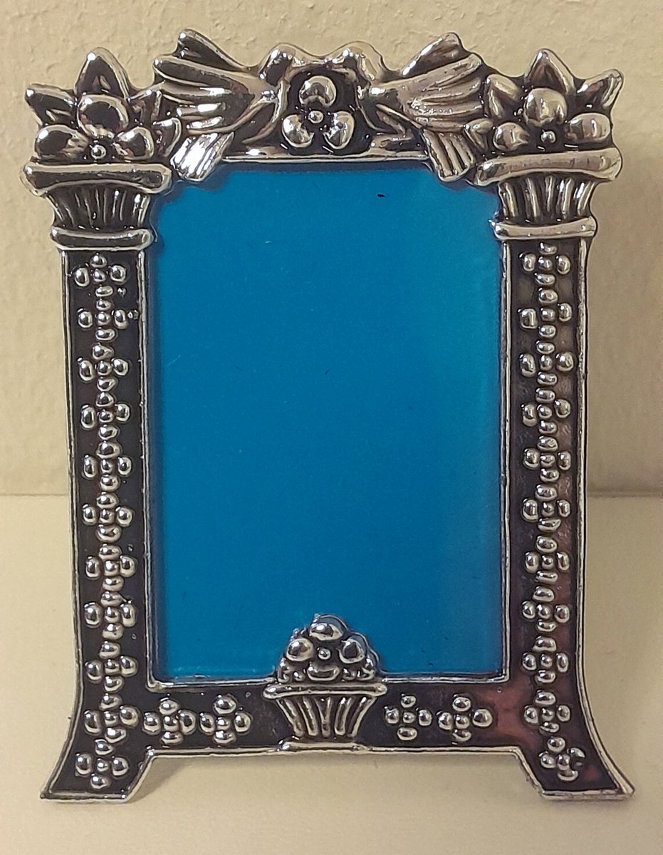 Fotolijst - Pasfotolijstje - glanzend - Duifjes - 3x4cm - Zilver