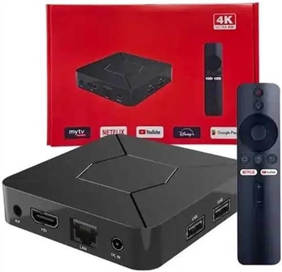 Android TV Box - 4K Ultra HD - Wifi - Bluetooth - Google Assistant