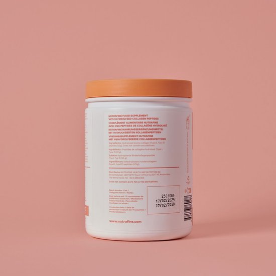 Nutrafine Collageen Poeder – Klinisch Bewezen- Hydrolyzed Bovine Collageen Peptides – Peptiden Type 1 en 3 - 100% Natuurlijk – 300 gram