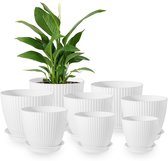 Ibenzoa® Binnen- en Buitenplanten Bloempot Set met Onderzetters in Diverse Maten voor Hydrocultuur