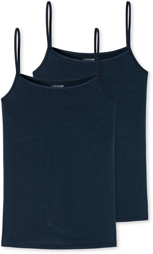 Schiesser Top dames 2 Pack Blauw Katoen 42