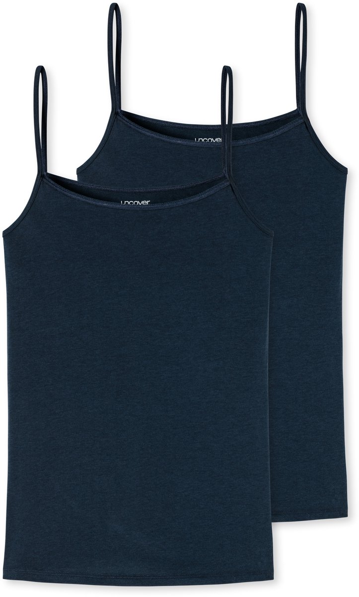 Uncover by Schiesser 2 PACK Spaghetti Top hemdjes - Dames Onderhemd - donkerblauw