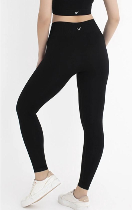 Dames Sportlegging - Sportbroek - Squat proof - High Waist - Shaping - Zwart - Maat M/L van Merkloos — afbeelding 2