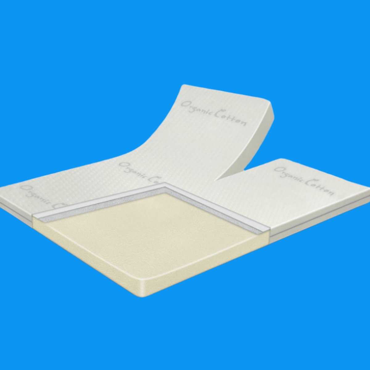 Splittopper Organic Cotton Traagschuim 160x190 dikte 7 cm