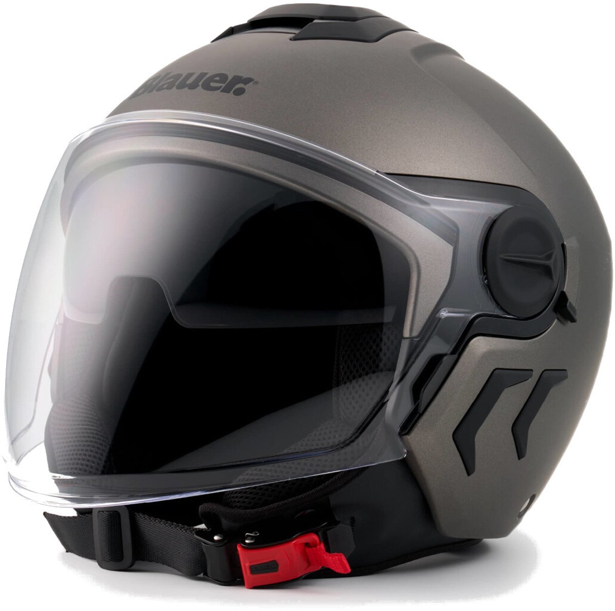 Blauer Demi Jet DJ-01 Monocolor Mat Grijs Jethelm - Helm