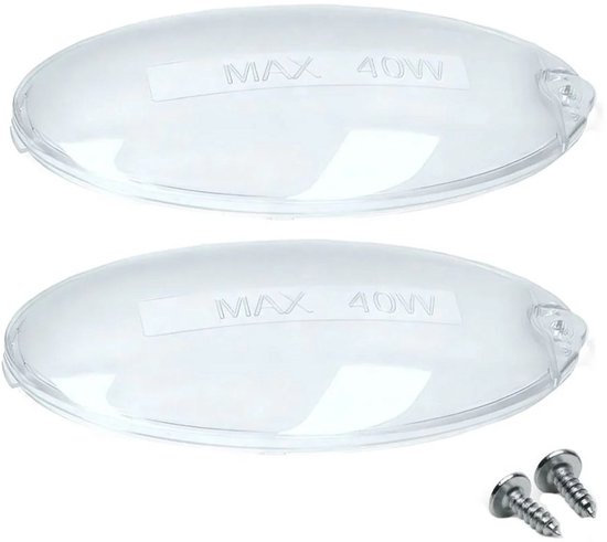 2x Glaasje verlichting met schroeven - geschikt voor Zanussi Aeg Electrolux - verlichtingsglaasje afzuigkap - 100x54mm - geschikt voor Aeg Electrolux Zanussi Indesit