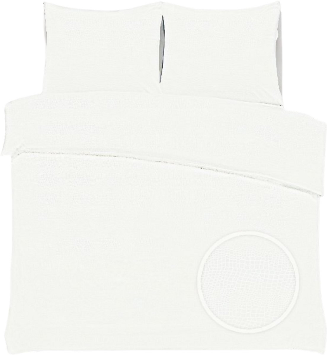 SweetSleeping Dekbedovertrek Croco - Modern - 240 x 220cm + 2 kussenslopen 60x70cm - Cream - 100% Zijdezacht Micropercal - Strijkvrij - Krimpvrij