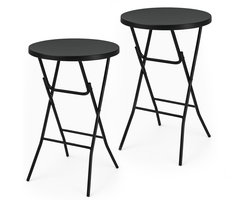 Brixy 2x Stevige Zwarte Statafels - Partytafel - Robuust en Weersbestendig - Inklapbaar - 80cm x 110cm - Feest