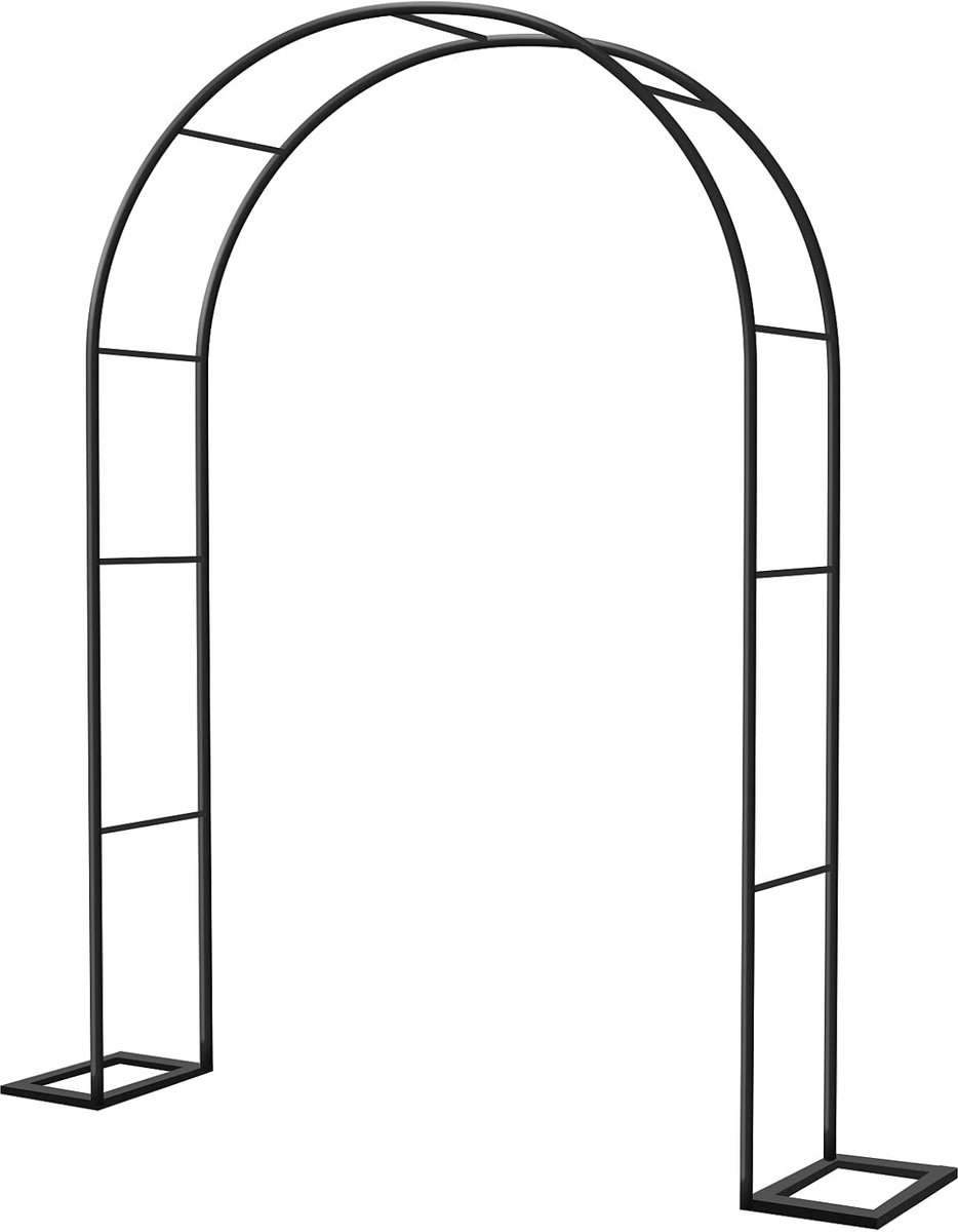 Tuinboog Planten Stand - Klimplant Steun - Decoratie Tuin - Verstevigd Ijzer - 1.8 x 2.2 m - Zwart