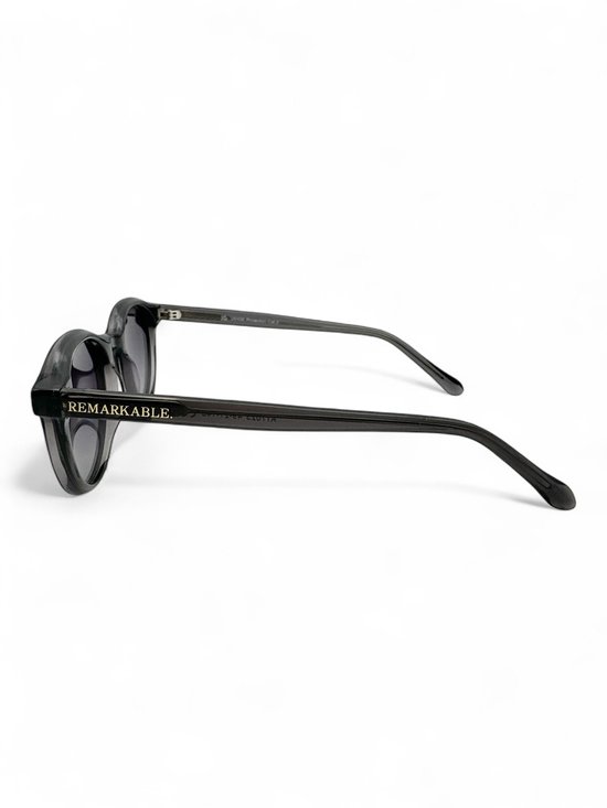 The Brand Remarkable - Zonnebril Unisex - Zonnebril Dames - Zonnebril Heren - Ronde Zonnebril - Grijs / Zwart - UV400 - Luxe, Duurzame & Trendy Zonnebril - Designer Zonnebril - Mode Zonnebril 2025 - Inclusief Beschermhoes - Polariserend Look van The Brand Remarkable — afbeelding 3