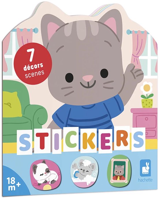 Foto: Janod stickerboek het huis stickerboek met 12 versierde pagina s en 8 pagina s stickers stickerformaat geschikt voor kleine handjes kleintjes kunnen het huis ontdekken met dit leuke boekje geschikt vanaf 18 maanden