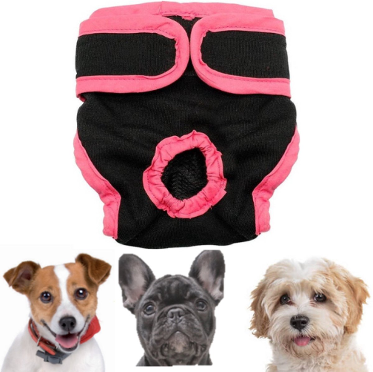 Loopsheidbroekje Hond M – Hondenluier Teef - Beschermend Broekje voor Honden – Zacht en Ademend – Geschikt voor Honden van circa 6 tot 10 kilo (middel van 32 tot 50CM) - Maat M