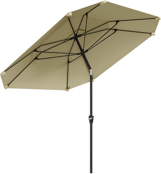 Outsunny Sonnenschirm Polyester, Aluminium Beige