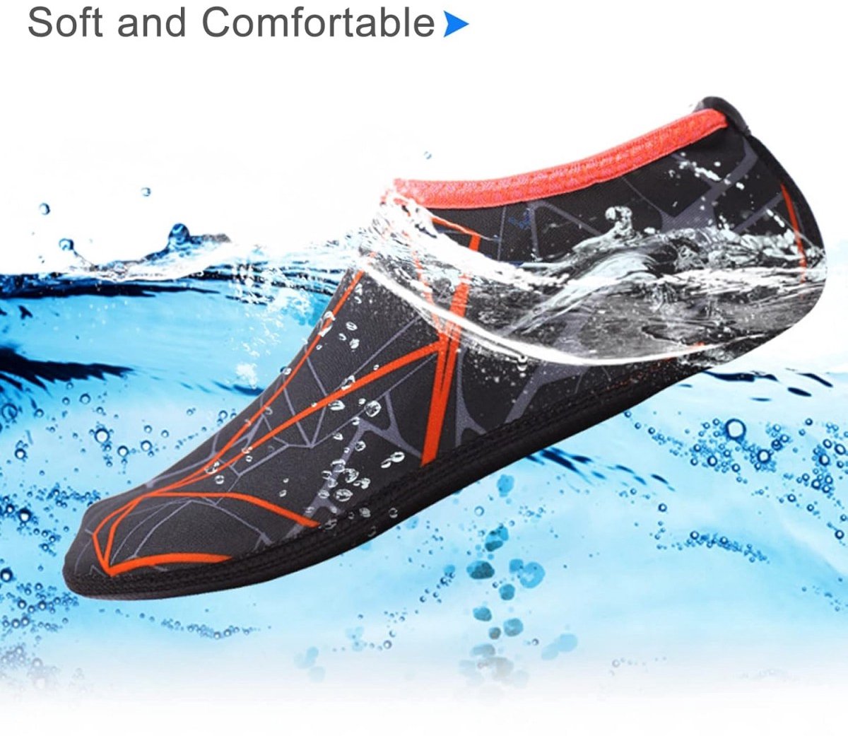 Snel drogende zwemschoenen - Ademende strandschoenen - Zachte en lichte schoenen op blote voeten - Anti - Slip Zwemschoenen - Bedrukte duiksokken - Waterschoenen voor Volwassenen - Geschikt voor cruisen, zwemmen, strand, zwembad, surfen — afbeelding 5