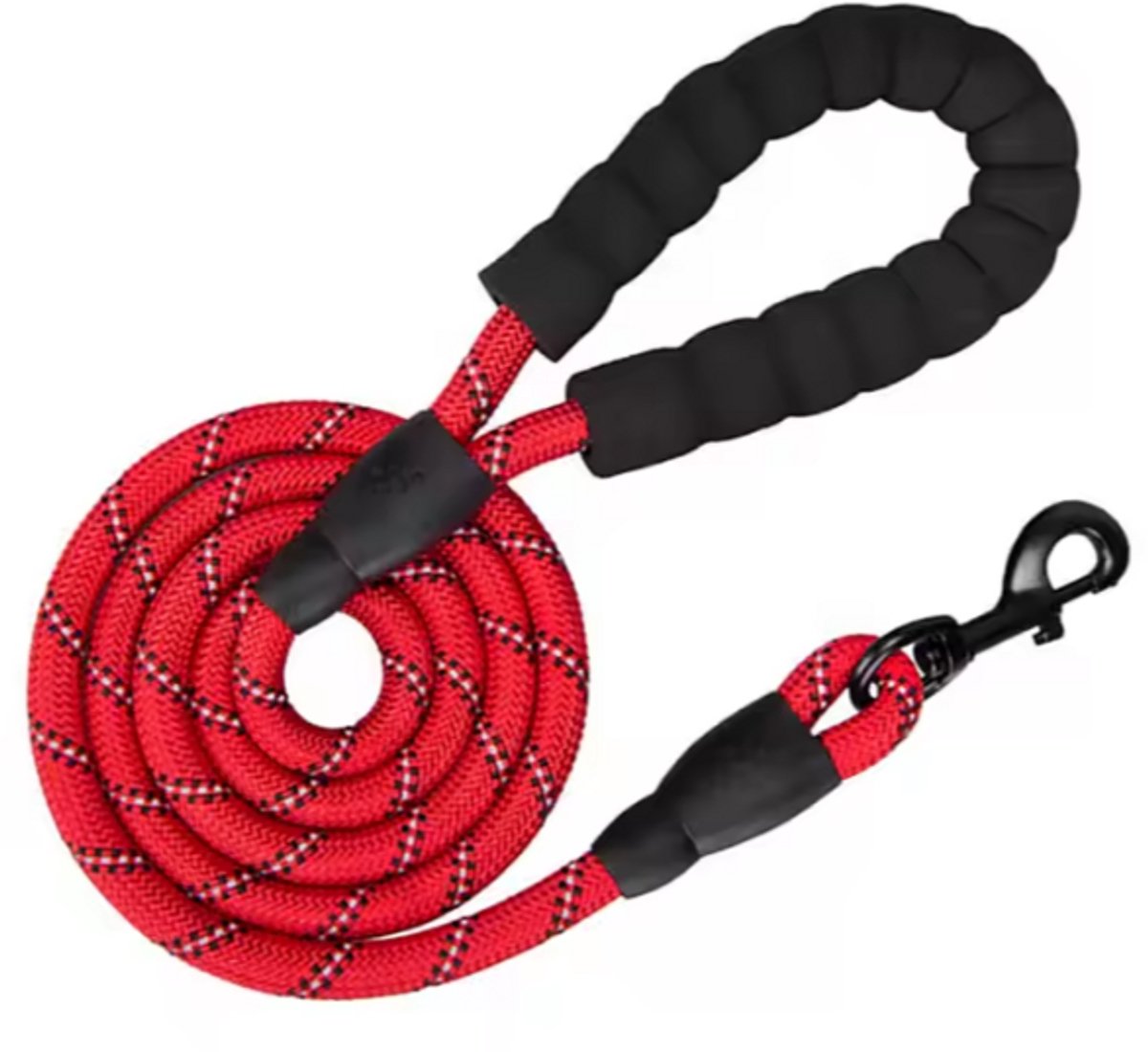 Rieba® Hondenriem 1.5 meter – Reflecterend - Sleeplijn – Speurlijn - Hondenlijn – Looplijn – Riem Hond - 1.2 cm Breed – Nylon - Zachte Handgreep - Sterk & Duurzaam – Rood