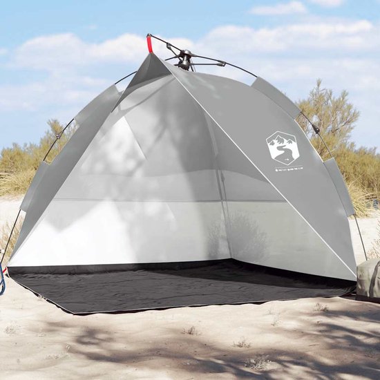 vidaXL Strandtent - Waterdicht - Grijs - Compact en Lichtgewicht Strandtent - Strandaccessoires - Zonnescherm - Buitenterrein - Camping van Vidaxl — afbeelding 2
