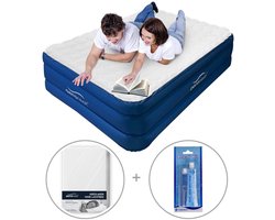 AeroRest 2-persoons luchtbed - Extra lang | 210 cm | Afritsbaar topmatras | Inclusief bijpassend hoeslaken + reparatiekit | Ideaal luchtbed voor langere personen | XL luchtbed | 210 x 152 x 51 cm