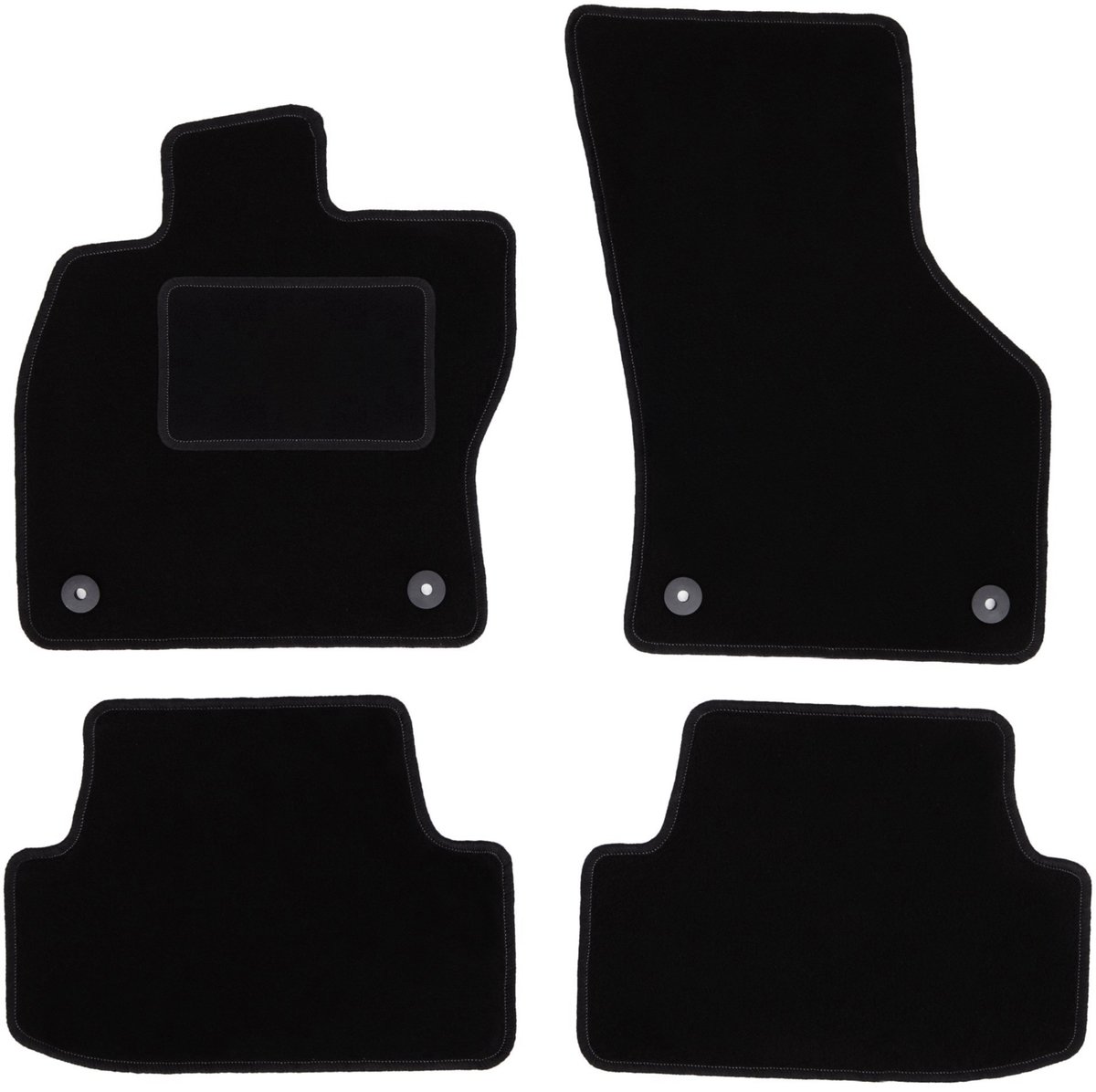 Zwarte veloursmatten voor: Volkswagen Golf VII alltrack, hatchback, stationwagen, variant (2012-)