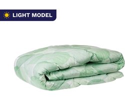 Zelesta Wonderbed Light Fresh Leaf 140x200cm - Dekbed zonder overtrek - 30 dagen proefslapen - Wasbaar hoesloos dekbed - Bedrukt dekbed - Dekbed met print - Zomerdekbed
