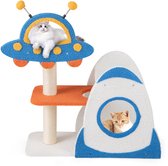 Krabton: COSTWAY Krabpaal Van Hout, 168 Cm Hoog, Kattenboom Met Platforms Kattenhol Krabzuilen Van Jute Sisaltouw Bal En Zacht Pluche Kattenkrabpaal Kattenmeubel Voor Katten Wit