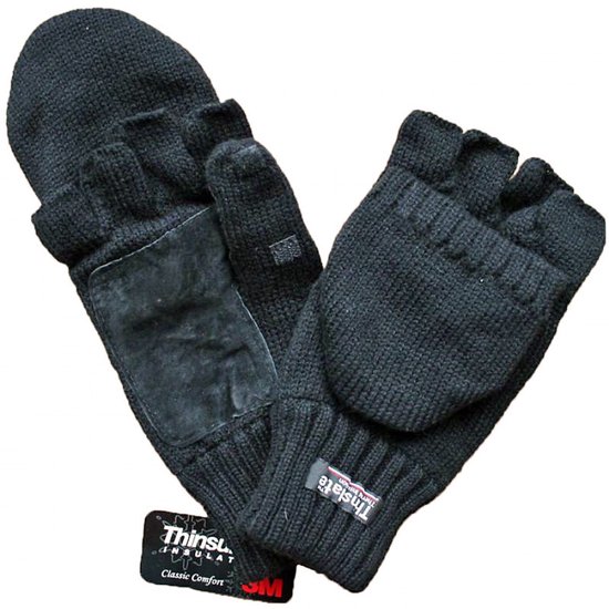 Gants en laine tricotée, mitaines combinées avec doublure Thinsulate