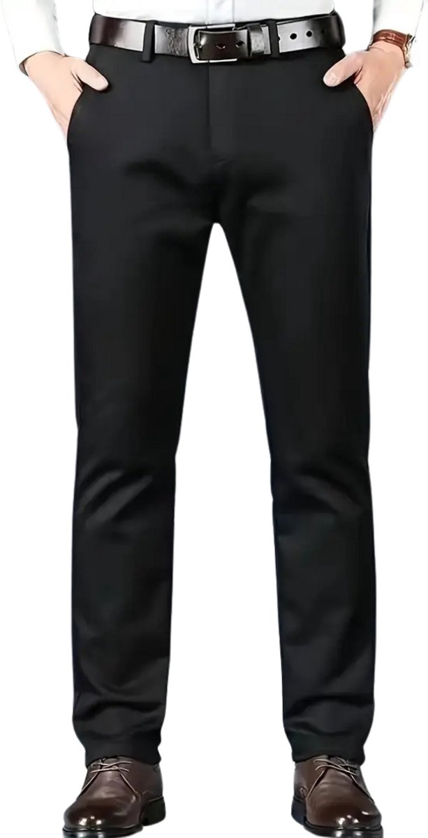 Livano Pantalon Heren Chino Golfbroek Nette Broek Elastische Tailleband Volwassenen – 44 Zwart