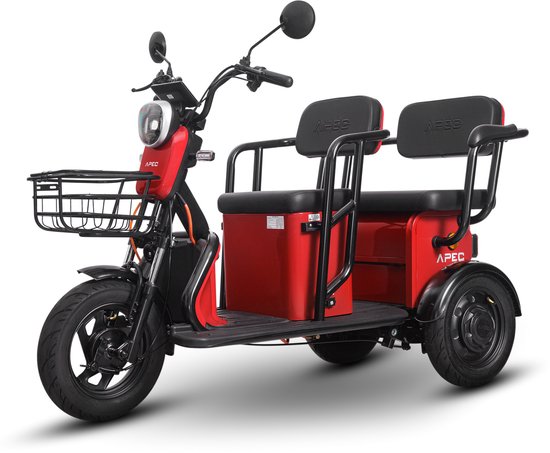 Elektrische Driewieler Ecowielen – 2 Zitplaatsen, 25 km/u, Bereik tot 40 km