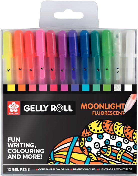 Gelschrijver Sakura Gelly Roll Moonlight blister à 12 stuks assorti – 6 stuks
