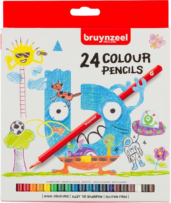 Kleurpotloden Bruynzeel Kids blister à 24 stuks assorti – 6 stuks