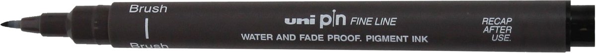Permanente markeerstift Uni-Ball PINBR-200(S) Penseel Donker grijs (12 Stuks)
