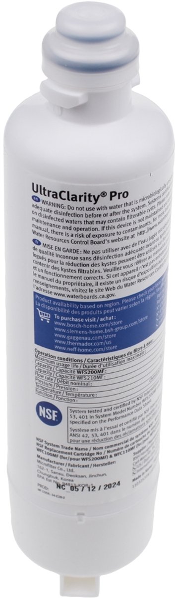 BOSCH - WATERFILTER AMERIKAANSE KOELKAST - ULTRA CLARITY PRO - 17005583