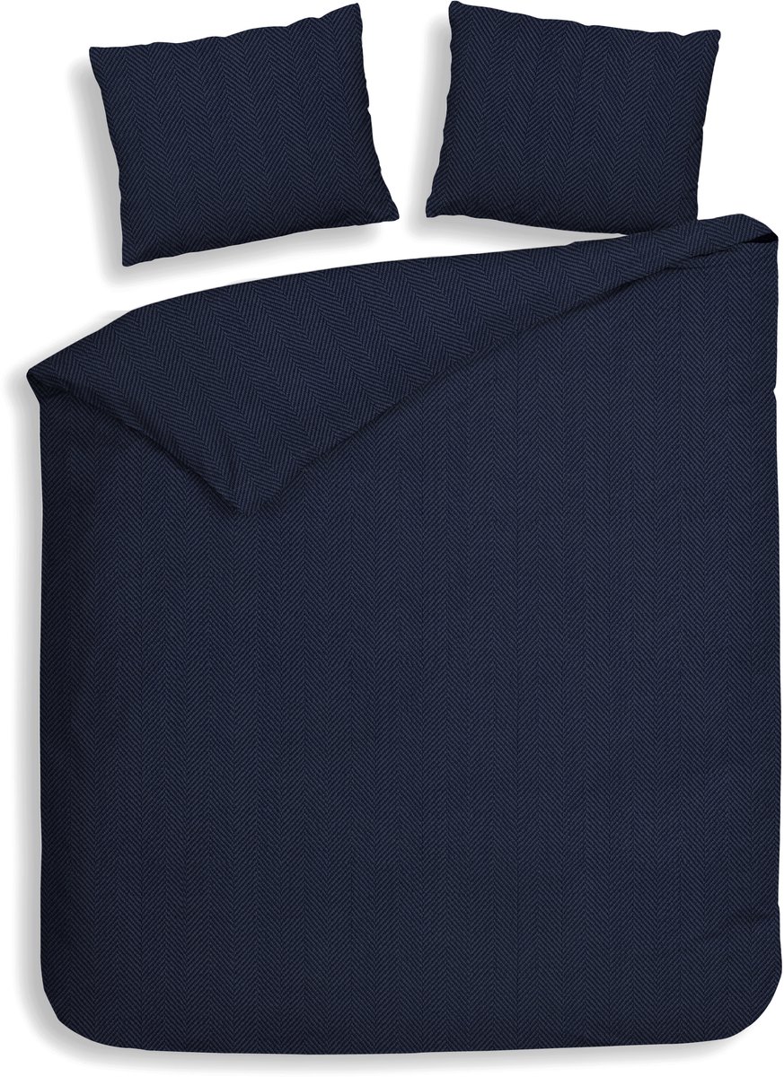 Heckettlane Spina Dekbedovertrek - Tweepersoons - 200x200/220 cm - Dark Blue