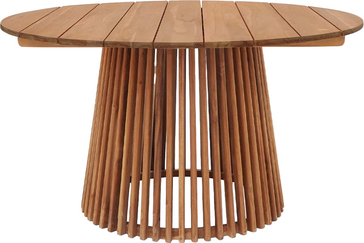 Artichok Lidewij Teakhouten Tuintafel Naturel - Eettafel - Rond - Japandi - Ø 120 cm