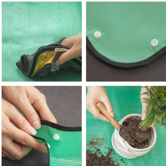 Tapis de rempotage - 66 cm x 66 cm - imperméable - tapis de culture - tapis de jardin - Vert - Rempotage des Plantes sur un tapis de culture - plastique - Tapis de rempotage imperméable - Outils de jardin