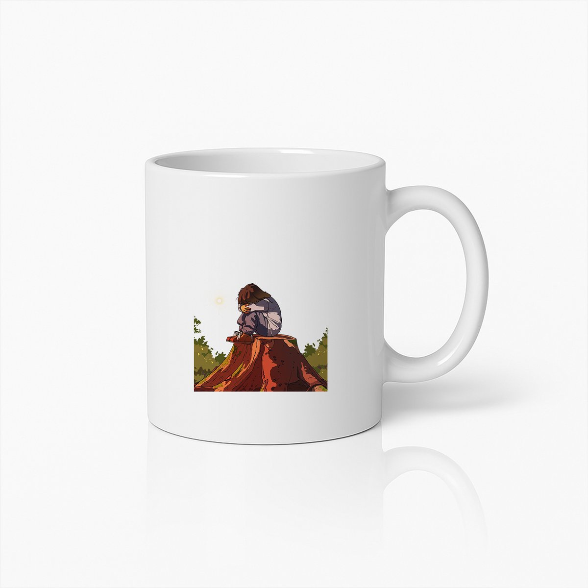 Reflecterende Momenten Kunst Mok – Rustige Inspiratie Koffiebeker met Doordacht Ontwerp