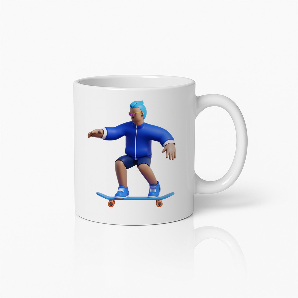 Coole Skateboarder 3D Ontwerp Mok – Trendy Sport Koffiebeker