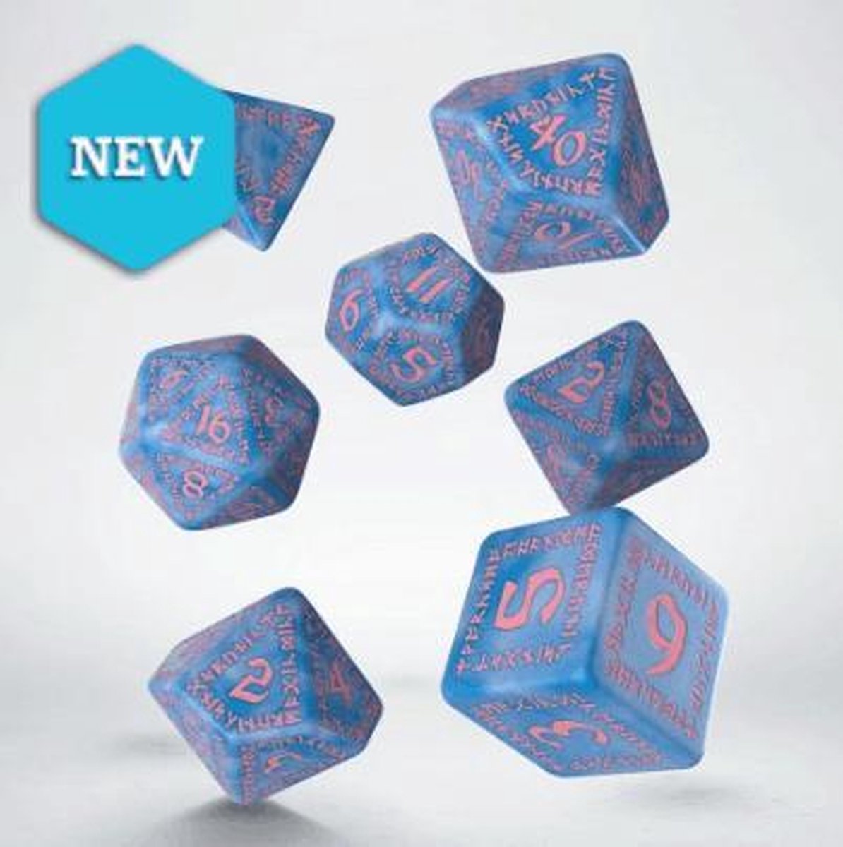 Runic RPG Dice Set Glacier & Pink (7 stuks)