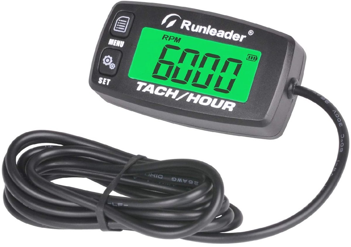 Digitale toerenteller met backlight - Oplaadbare toerenteller voor grasmaaiers, generators, en motorfietsen