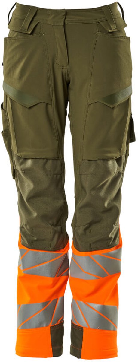 Mascot Accelerate Safe Broek met kniezakken 19178-511 - mosgroen/hi-vis oranje - C54 - 82