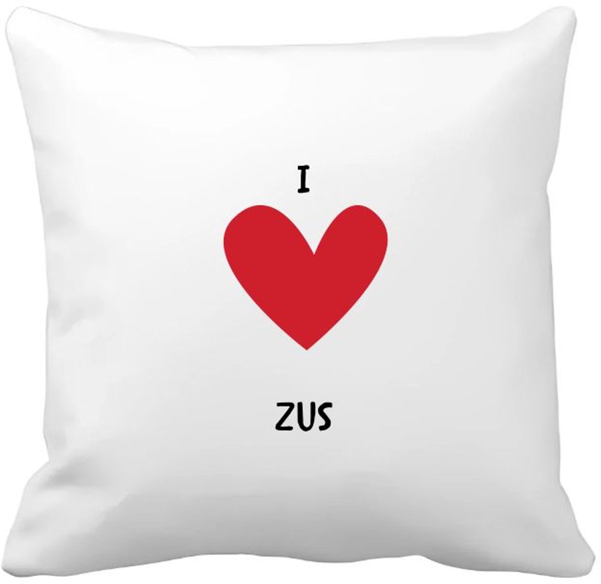 Akyol ik hou van mijn zus Kussen hoes - Zus - de liefste zus - cadeau voor je zus - familie - hartje - love - 40 bij 40 cm Multicolor