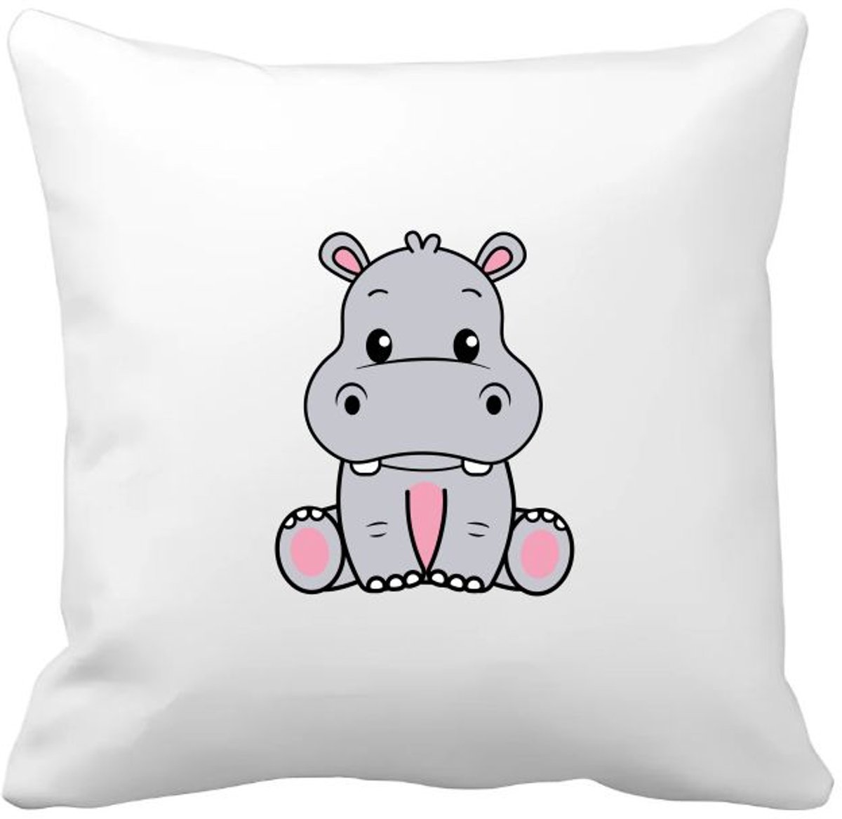 Akyol nijlpaarden Kussen hoes - Nijlpaard - dieren liefhebbers - zoogdier - dierentuin - safari - 40 bij 40 cm Multicolor