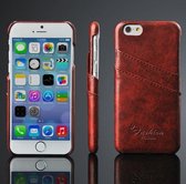 Card Case voor Apple iPhone 8 Plus | iPhone 7 Plus | PU Leren Back Cover | Luxe Telefoonhoesje | Pasjeshouder | Rood