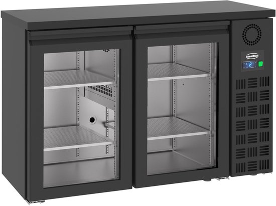 CombiSteel Barkoelkast - 320L - Zwart - -2°C/+8°C - Geforceerd - Draaideuren - 1380x550x950mm - Horeca Koelkast