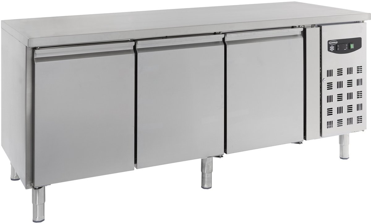 Combisteel Bakkerij Koelwerkbank - STANDARD LINE - 635L - 3 Deuren EN600x400 - +2°C/+8°C - Geforceerd - 2020x800x850mm RVS