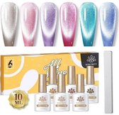 Born Pretty - Cat eye gellak met magneet - 6 x 10 ml - Cat eye nagellak - Cateye gellak - Cat eye - Cat eye gellak set - Gellak nagellak - Gellak set