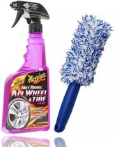Meguiar's Hot Rims All Wheel Cleaner Set – Inclusief Zachte Pluche Velgenborstel – Krachtige Velgenreiniger voor Alle Velgtypes